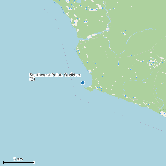 Map of Southwest Point, Qu�bec (2) Tide Prediction Station