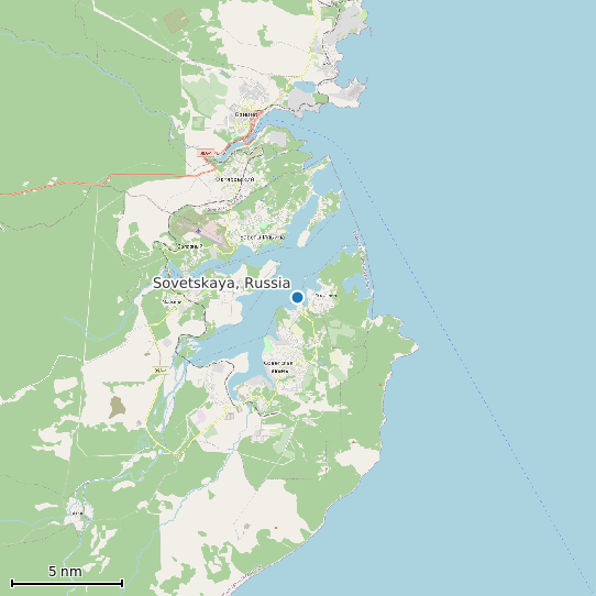 Map of Sovetskaya, Russia Tide Prediction Station