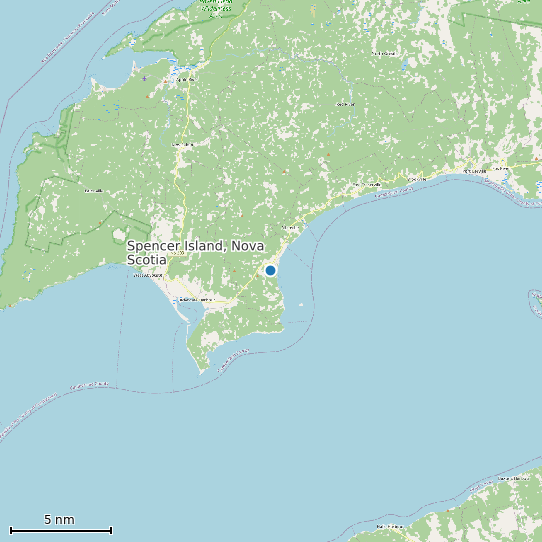 Map of Spencer Island, Nova Scotia Tide Prediction Station