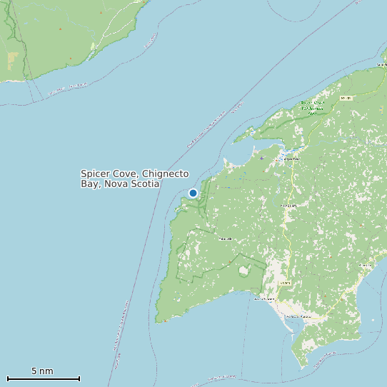 Map of Spicer Cove, Chignecto Bay, Nova Scotia Tide Prediction Station