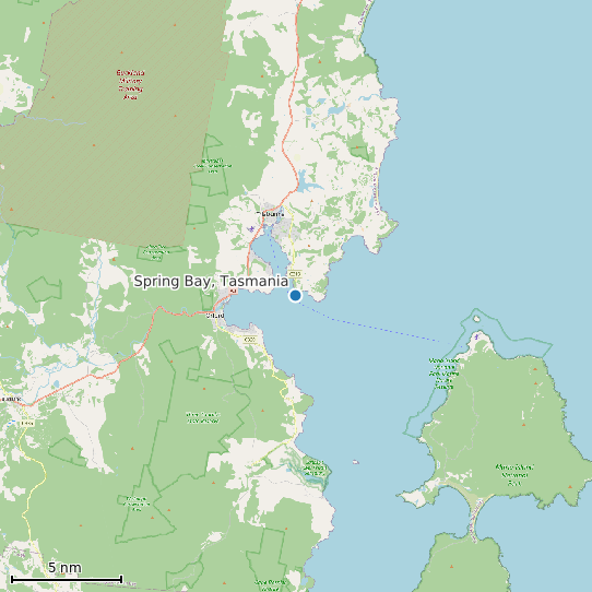 Map of Spring Bay, Tasmania Tide Prediction Station