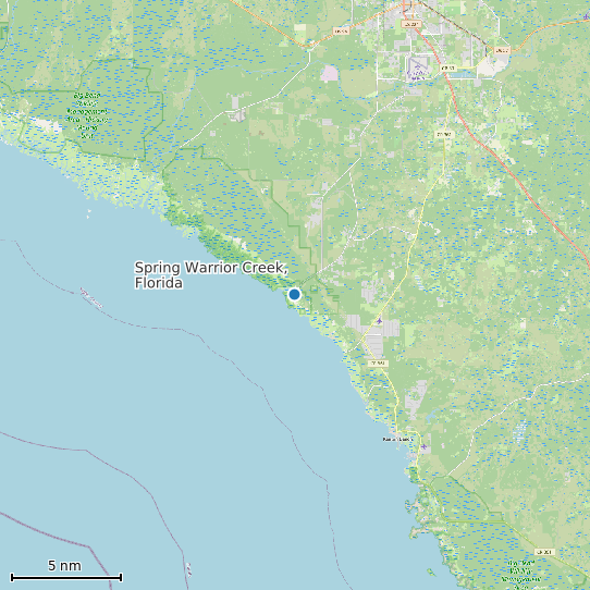 Map of Spring Warrior Creek, Florida Tide Prediction Station