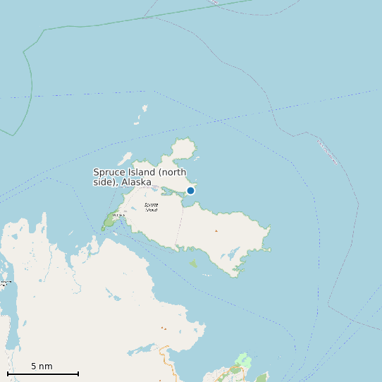 Map of Spruce Island (north side), Alaska Tide Prediction Station