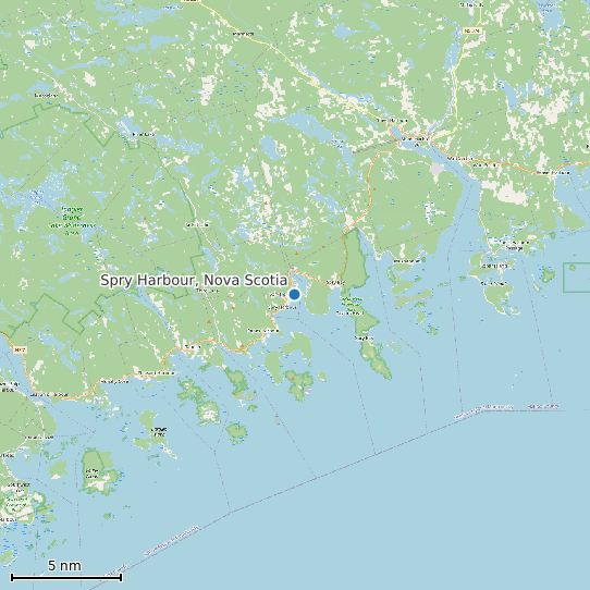 Map of Spry Harbour, Nova Scotia Tide Prediction Station