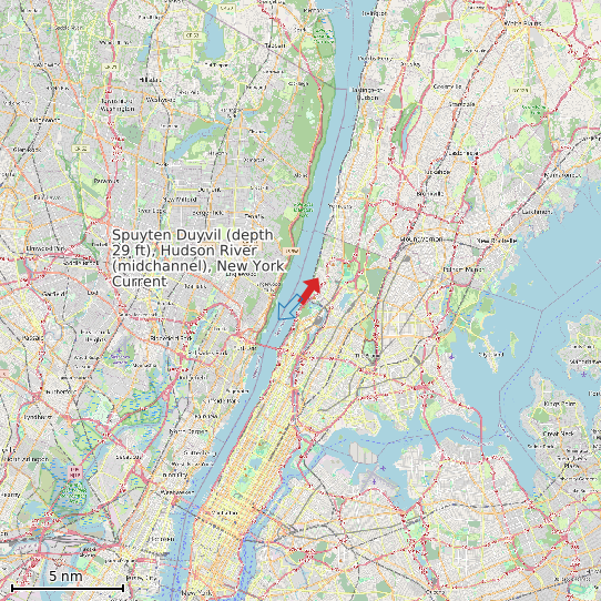 Map of Spuyten Duyvil (depth 29 ft), Hudson River (midchannel), New York Current Prediction Station