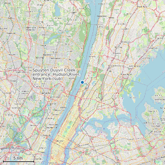 Map of Spuyten Duyvil Creek entrance, Hudson River, New York (sub) Tide Prediction Station