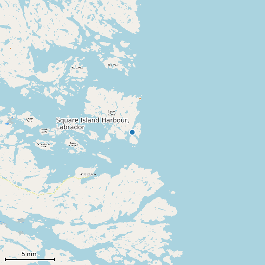 Map of Square Island Harbour, Labrador Tide Prediction Station