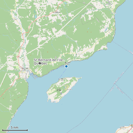 Map of St-Bernard-de-l'ile-, Qu�bec Tide Prediction Station