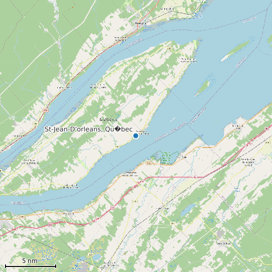 Map of St-Jean-D'orleans, Qu�bec Tide Prediction Station
