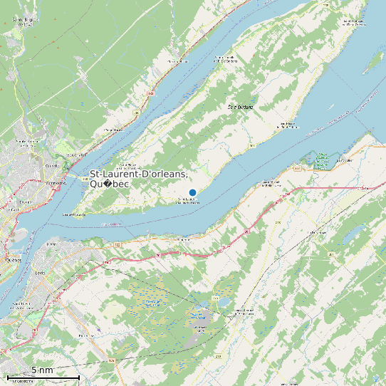 Map of St-Laurent-D'orleans, Qu�bec Tide Prediction Station