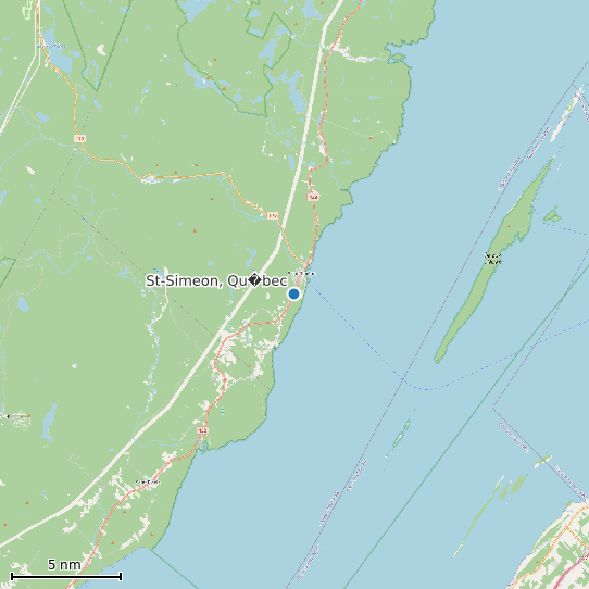Map of St-Simeon, Qu�bec Tide Prediction Station