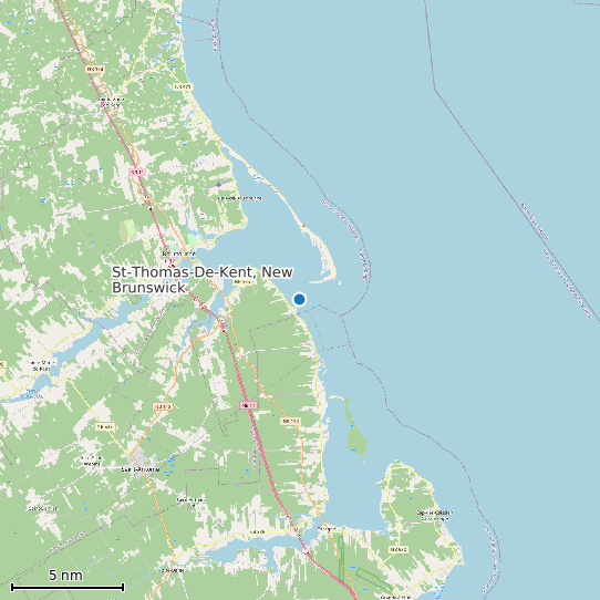 Map of St-Thomas-De-Kent, New Brunswick Tide Prediction Station