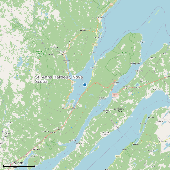 Map of St. Anns Harbour, Nova Scotia Tide Prediction Station
