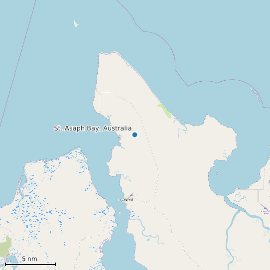 Map of St. Asaph Bay, Australia Tide Prediction Station
