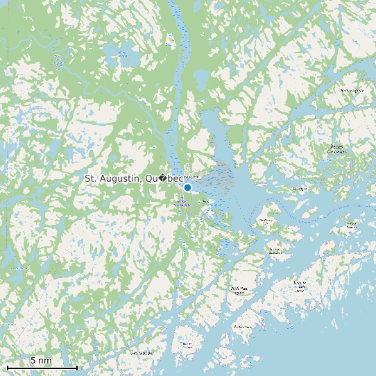 Map of St. Augustin, Qu�bec Tide Prediction Station