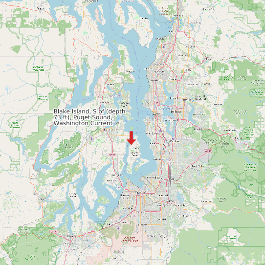 Map of Blake Island, S of (depth 73 ft), Puget Sound, Washington Current Prediction Station