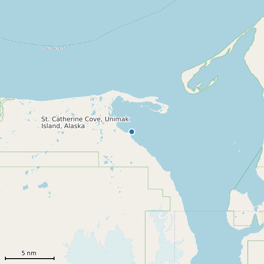 Map of St. Catherine Cove, Unimak Island, Alaska Tide Prediction Station