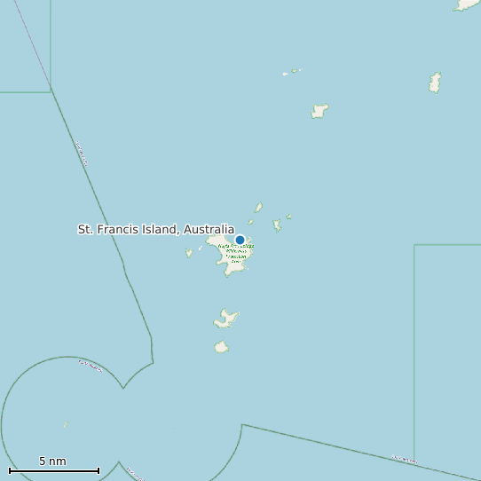 Map of St. Francis Island, Australia Tide Prediction Station
