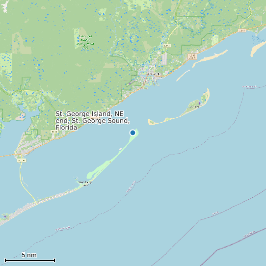 Map of St. George Island, NE end, St. George Sound, Florida Tide Prediction Station
