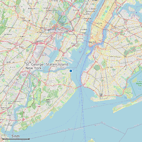 Map of St. George, Staten Island, New York Tide Prediction Station