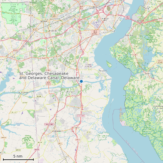 Map of St. Georges, Chesapeake and Delaware Canal, Delaware Tide Prediction Station