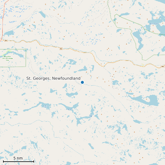 Map of St. Georges, Newfoundland Tide Prediction Station