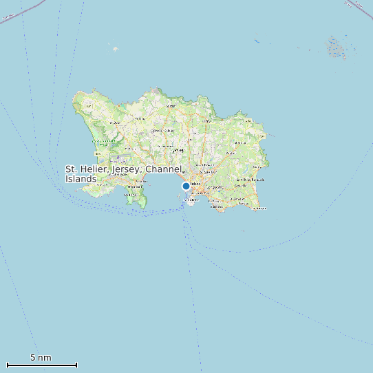 Map of St. Helier, Jersey, Channel Islands Tide Prediction Station