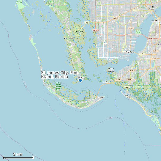 Map of St. James City, Pine Island, Florida Tide Prediction Station