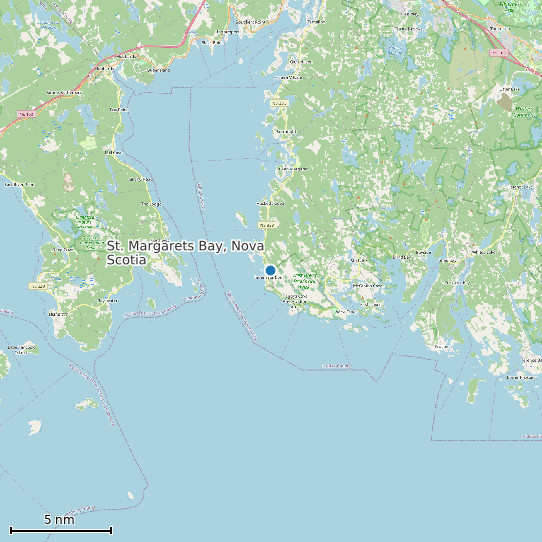 Map of St. Margarets Bay, Nova Scotia Tide Prediction Station